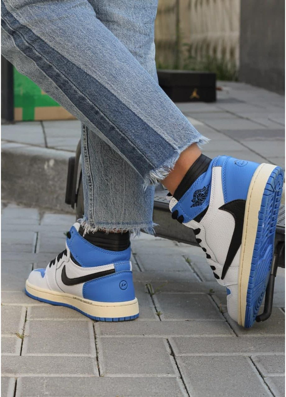 КРОСІВКИ ЖІНОЧІ NIKE AIR JORDAN RETRO 1 HIHG X FRAGMENT X TRAWIS SCOTT НАЙК АІР ДЖОРДАН No Brand білі демісезони (367168760)