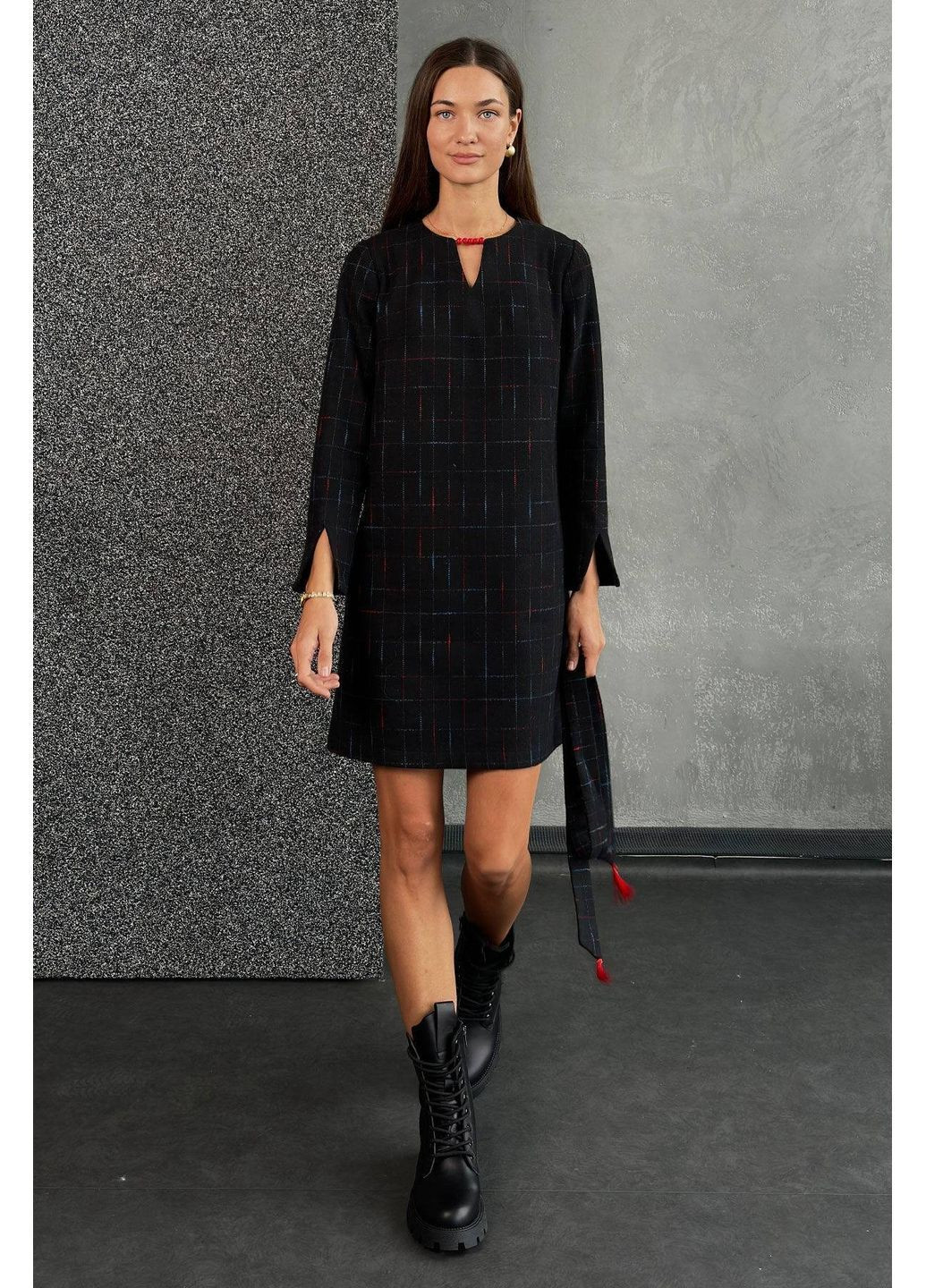 Темно-синя сукня у клітинку, колір темно-синій Nenka