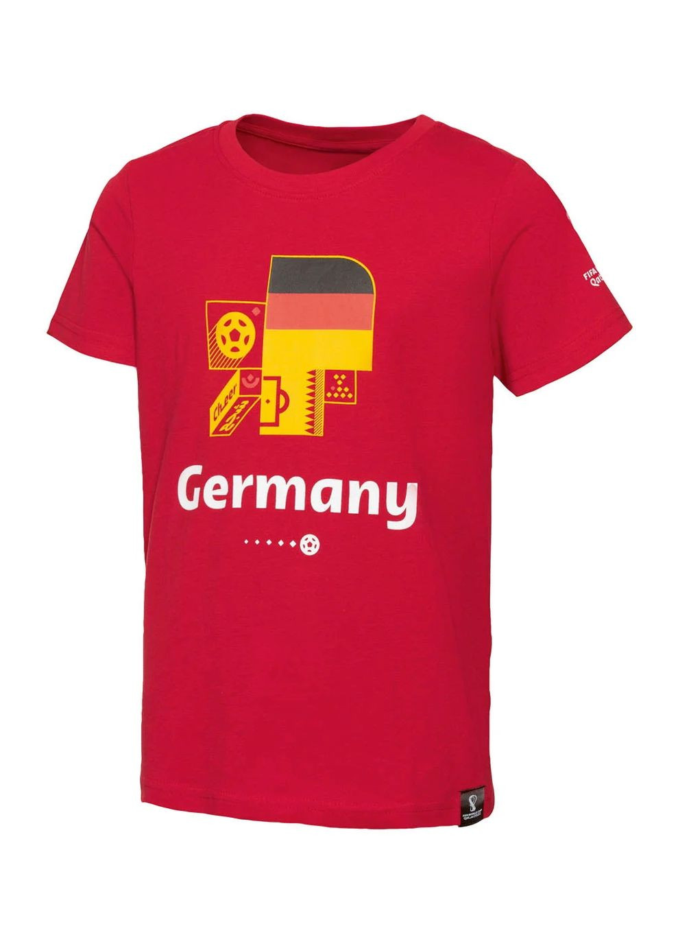 Красная демисезонная футболка хлопковая з принтом для мальчика fifa germany 419760 Lidl