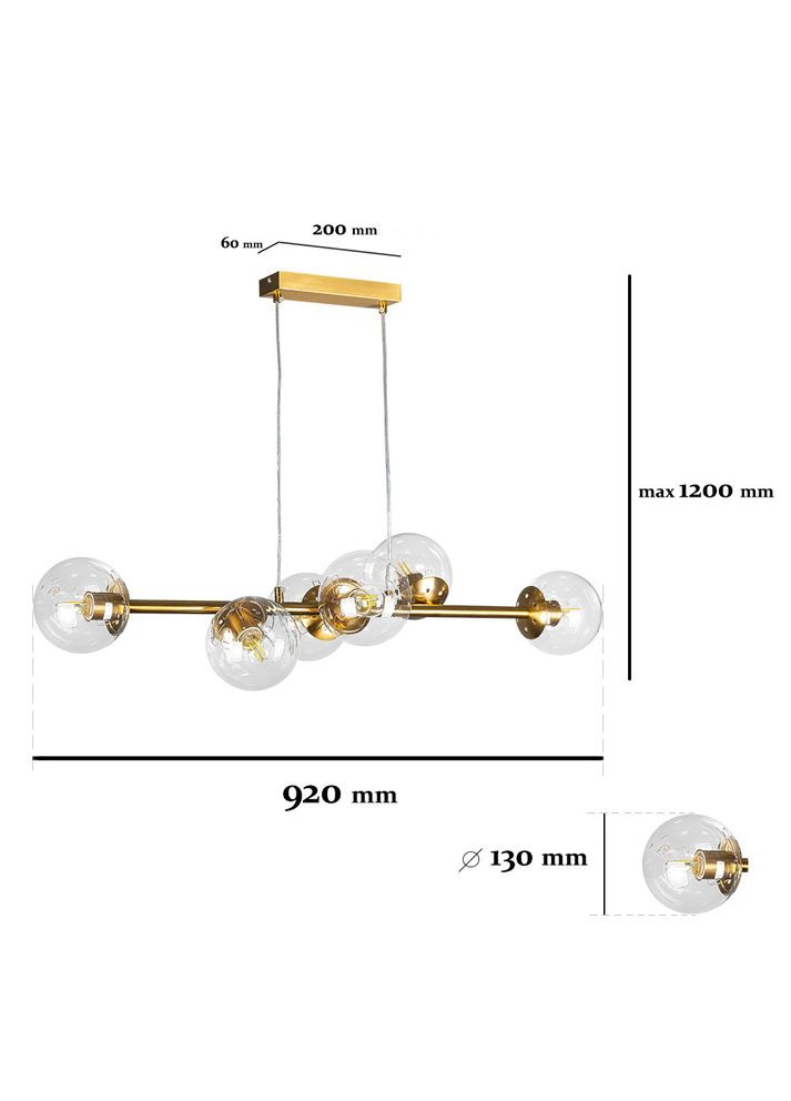 Бронзовая подвесная люстра на 6 ламп ( 52-1010-6 AGD+CL) No Brand (370070855)
