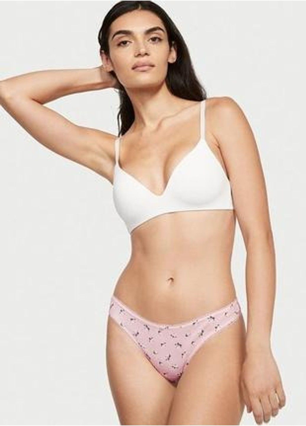 Хлопковые Трусики Cotton Thong Panty Print Victoria's Secret (317788929)