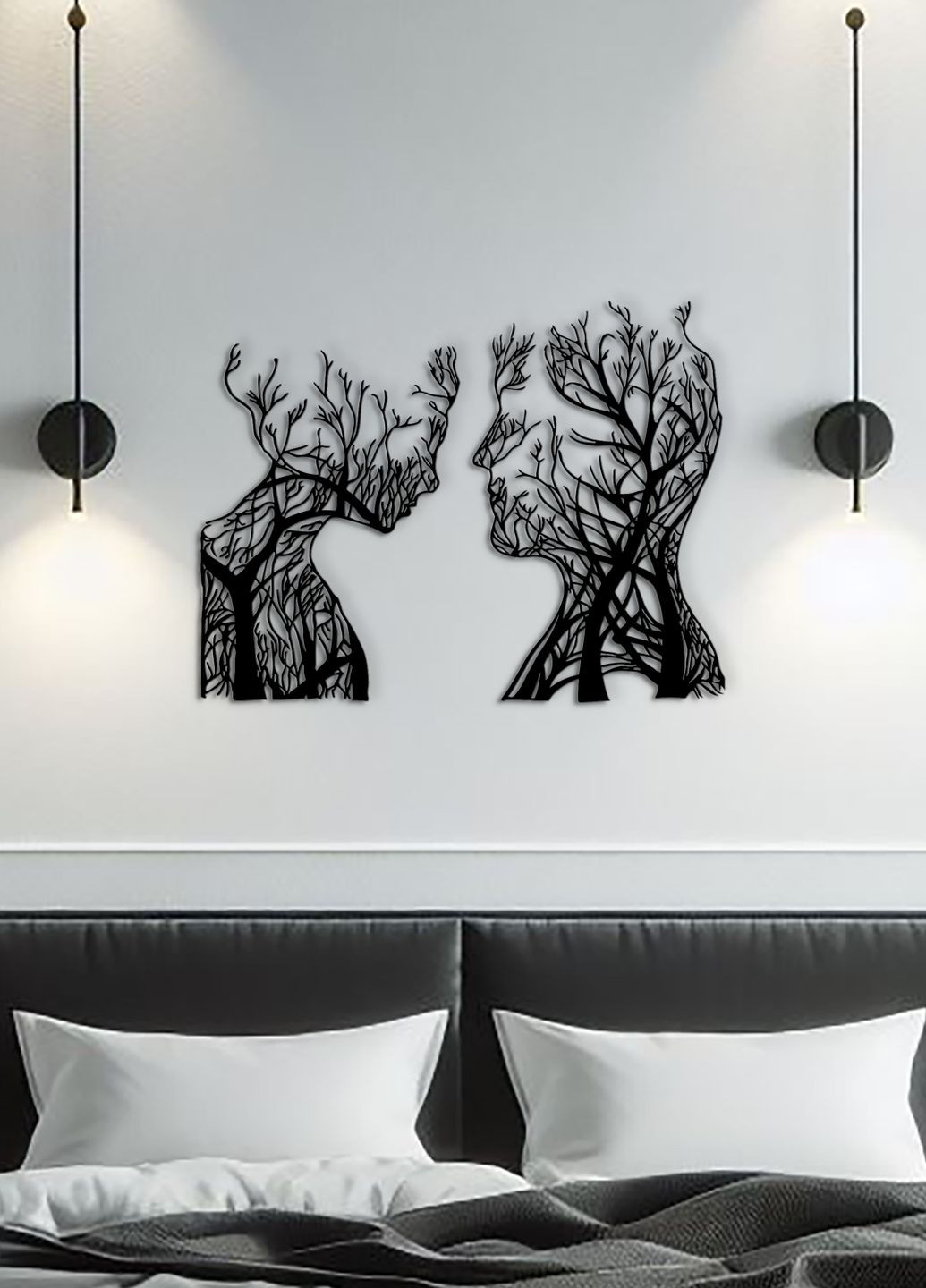 Дерев'яна картина на стіну, декор для кімнати "Закохана пара", стиль лофт 80х60 см Woodyard (292013804)