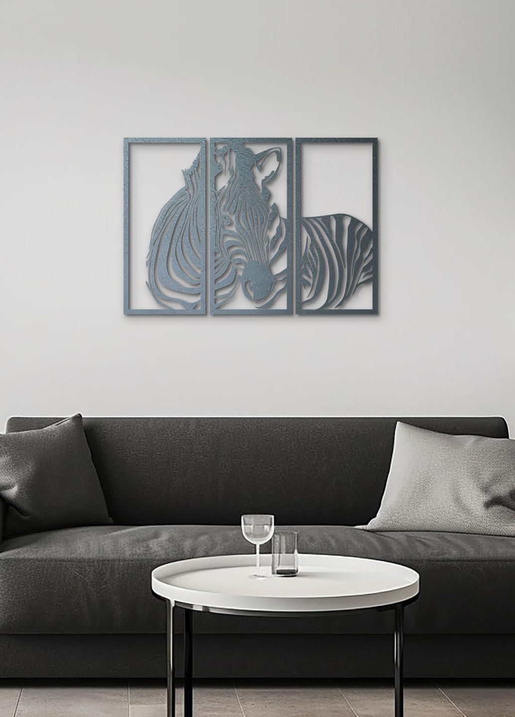 Картина лофт, настенный декор для дома "Зебра модульная картина", декоративное панно 95х135 см Woodyard (292113914)