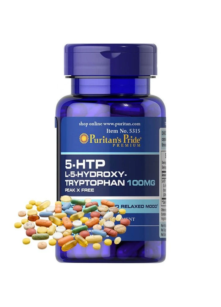 5-HTP 100 мг 60 капсул Puritans Pride (393252895)