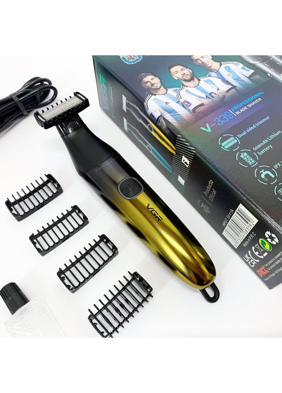Бритва-триммер для стрижки бороды и усов V-339 GOLD VGR (364664291)