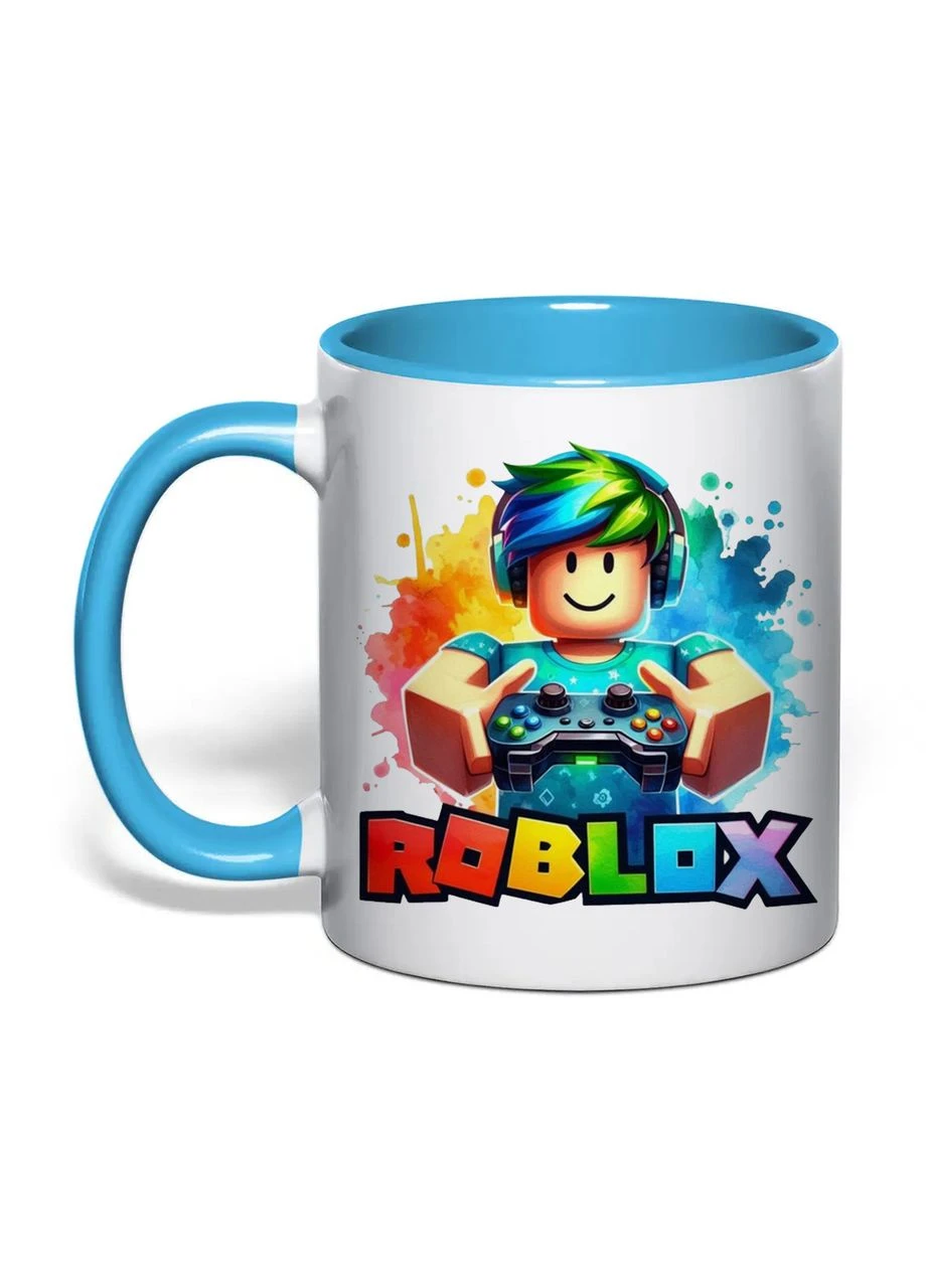 Кружка с принтом "Roblox" 330 мл (цвет голубой) (36536) No Brand (375826009)