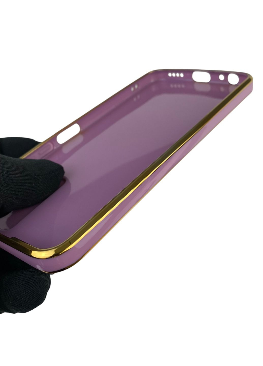 Чохол для Y21S з кільцем-підставкою із золотою окантовкою на віво у21с чорничний gs1 Vivo (366230067)