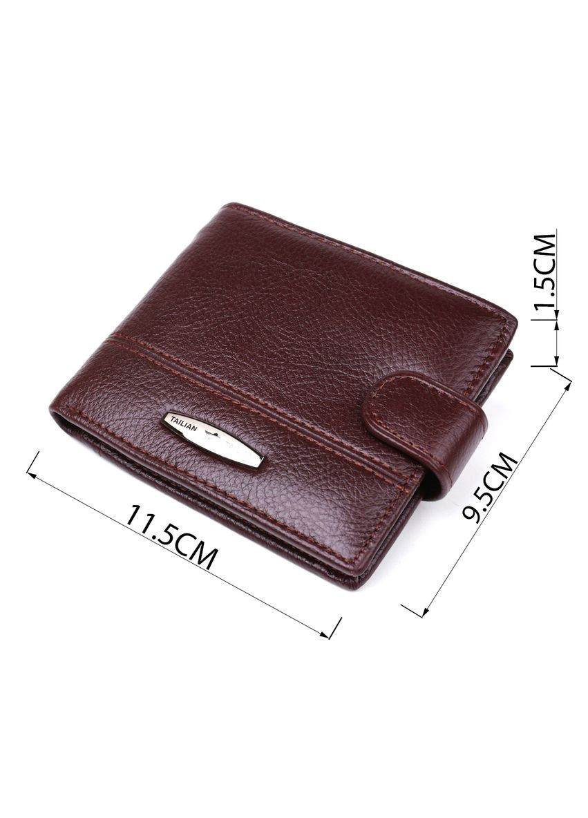 Мужской кожаный кошелек с отделением для прав и монетницей коричневый (sku_19009) No Brand (327820020)