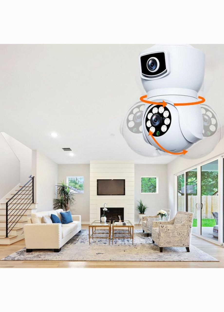 Камера відеоспостереження в патрон PTZ-Lamp (2 камери) (app-V380) No Brand (295689823)