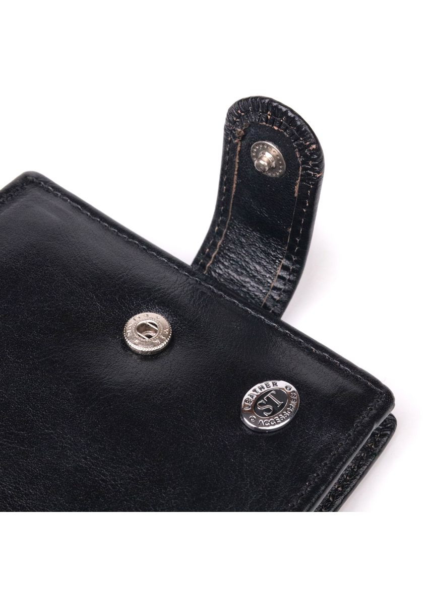 Кошелек мужской Кожаный гладкий 19408 Черный st leather (306881709)