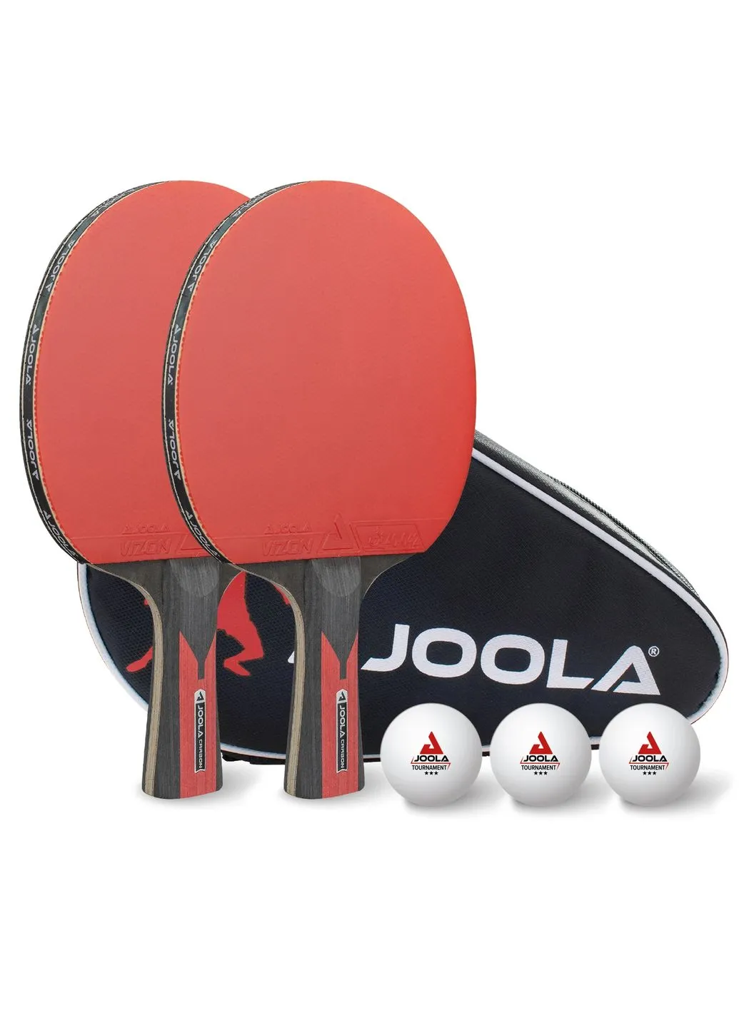 Набір для настільного тенісу Joola 2 ракетки 5+2 Ergo Grip чорний No Brand TT-SET DUO Carbon (401961903)