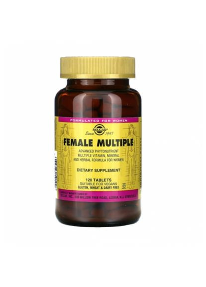 Витамины для женщин, Female Multiple,, 120 таблеток (SOL59199) Solgar (266038860)