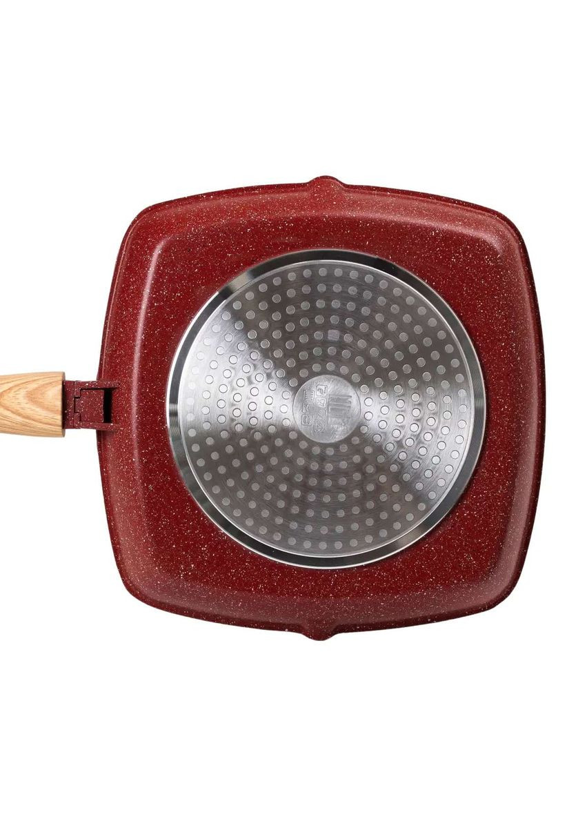 Сковорода-гриль MGC 28 см с антипригарным покрытием и съемной ручкой, красный MGC HP-4-462R No Brand (360481703)