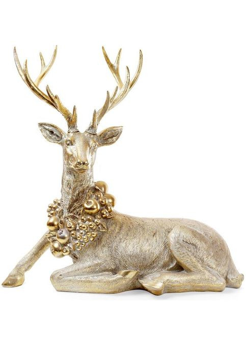 Постачальник: Місто: Київ Золотий олень з вінком Королівський полістоун 74.8х38.3х71.9 см різдвяний декор фігурка Bona (368981604)