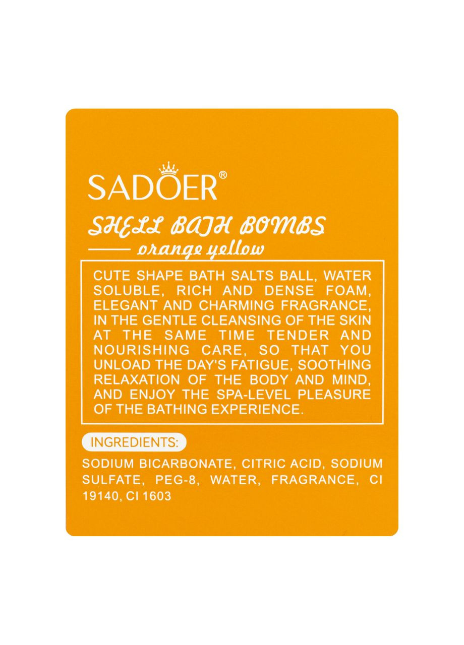 Бомбочка для ванны ароматизированная "Оранжевая ракушка" 120 г SADOER (355313049)
