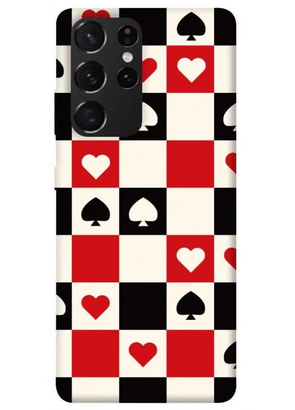 Чехол с принтом для Samsung Galaxy S21 Ultra / для самсунг галакси С21 ультра Card Grid No Brand (338608640)