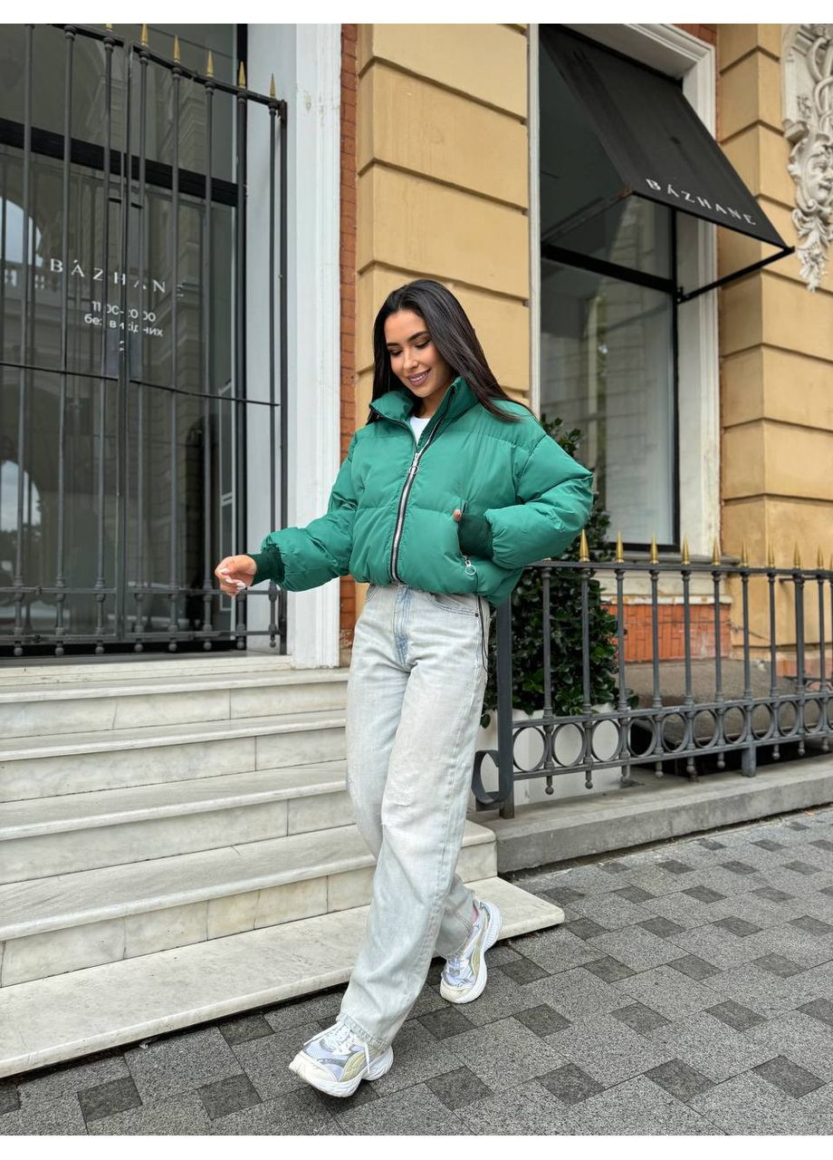 Зелений зимній Пуховик No Brand