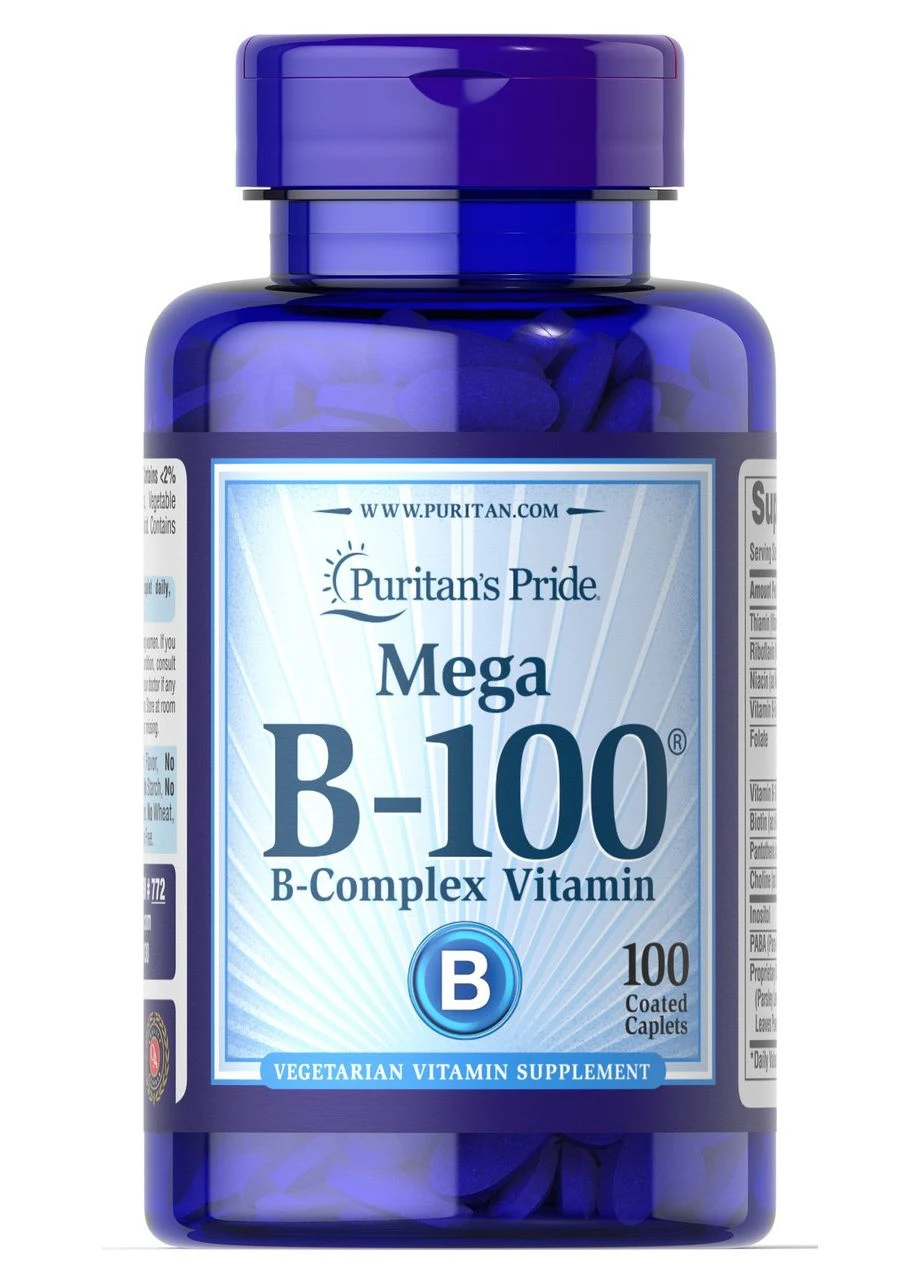 Вітаміни групи В комплекс Vitamin B-100 100 капсул Puritans Pride (380977471)