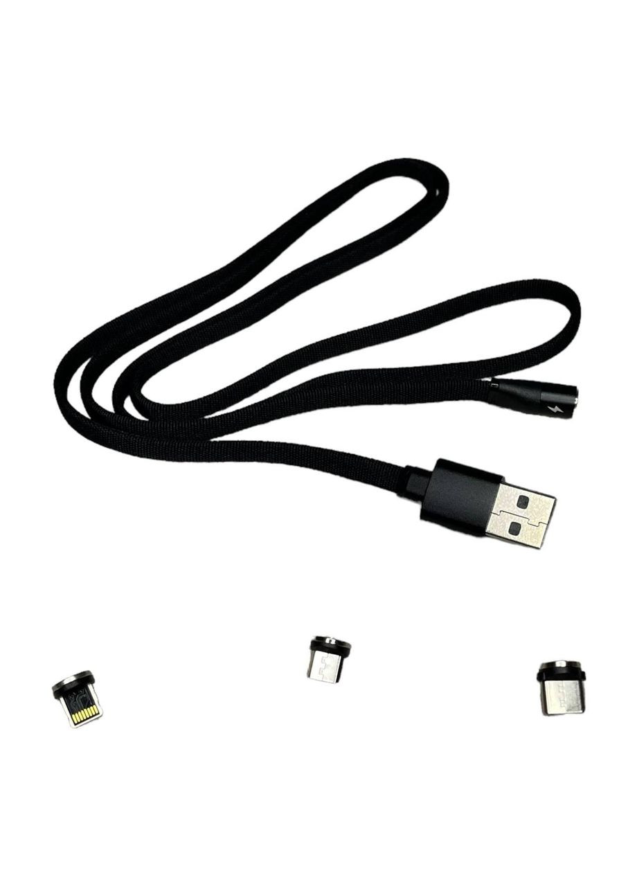 Магнітний USB кабель RC-169th magnetic 3 in 1 black (1756375580) Remax (334675698)