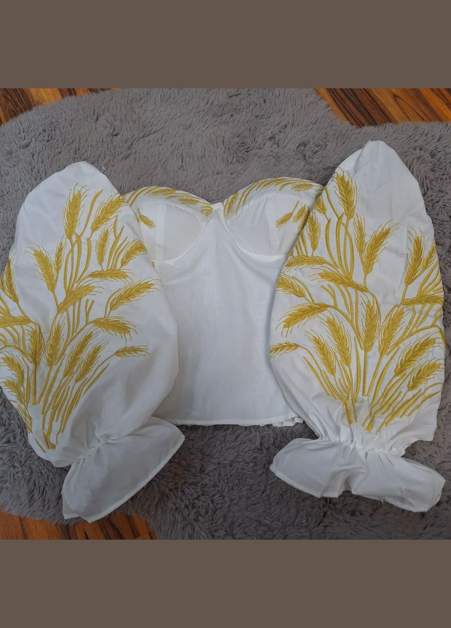 Жіноча вишиванка-корсет Золоте колосся біла ESQ 5442 (303898914)