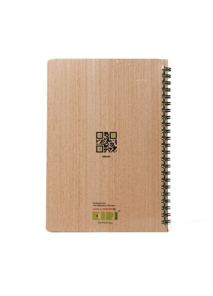 Блокнот "Листья" из модифицированной древесины 12203KR формат А5 на пружине Kiri sketch (304405212)