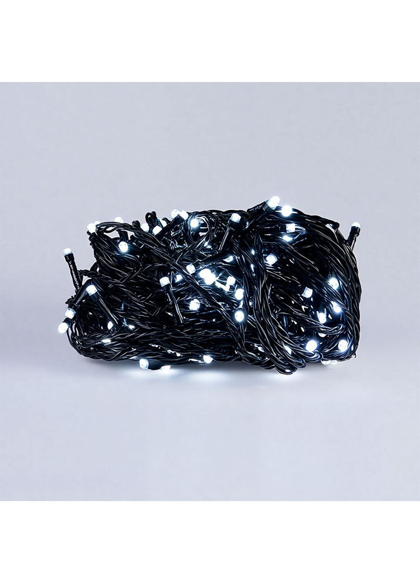 Новорічна гірлянда кімнатна нитка 22 м 220 LED чорний провід Білий W220LED22MBW Garlando (370707831)