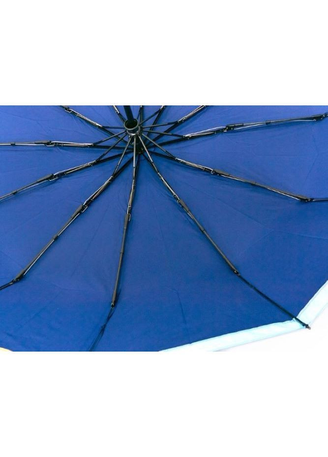 Синя парасолька жіноча автомат fcre 5506 на 12 подвійних спиць з райдужною облямівкою синя Frei Regen середня (365653759)