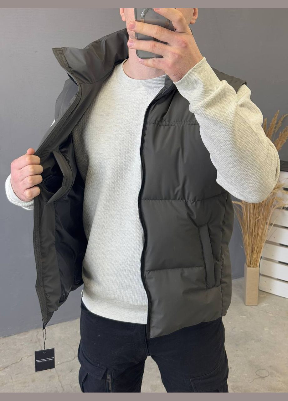 Жилетка безрукавка чоловіча сіра графіт Stylish Touch (319322863)