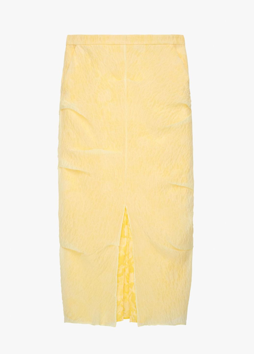 Желтая офисная с абстрактным узором юбка Zara