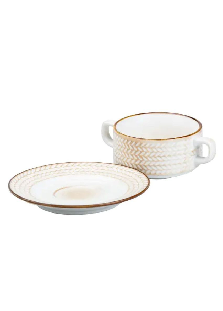 Тарілка для супу глибока 300 мл із блюдцем TS Kitchen (361305028)