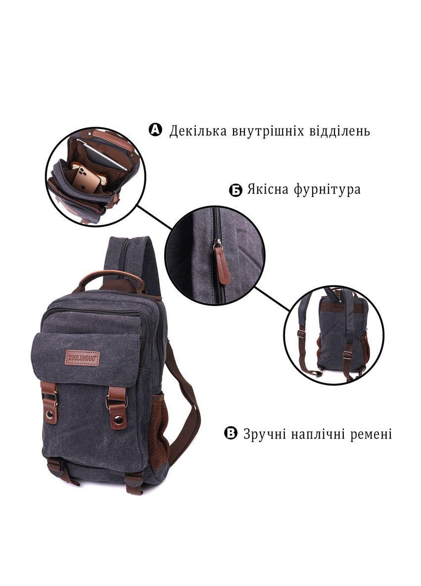 Практичный текстильный рюкзак с уплотненной спинкой и отделением для планшета 22168 Vintage (328449906)