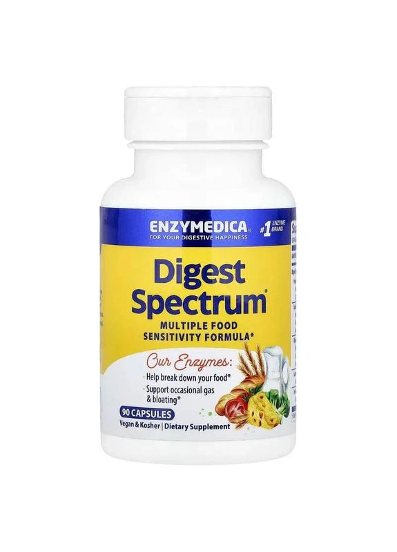 Пищеварительные ферменты Digest Spectrum для улучшения пищеварения от множественной пищевой непереносимости Enzymedica (361117928)