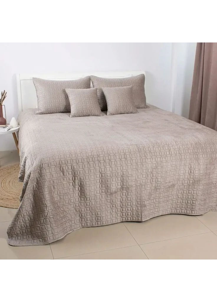 Покрывало ТЕП VELOUR Мозаика велюр евро 220×240 см Бежевый (57410220240) ТЕП (401860985)