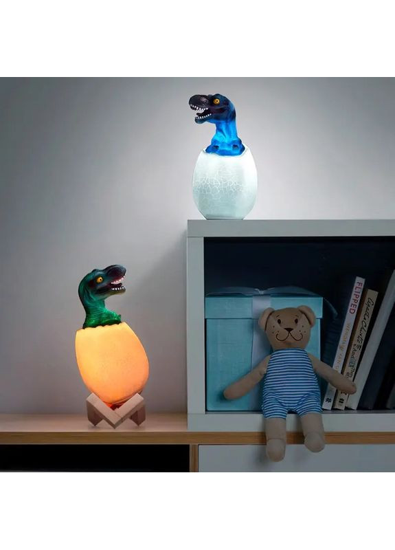 Дитячий світильник SUNROZ 3D Dinosaur Lamp лампа-нічник "Динозаврик у яйці" з пультом ДУ BIG (393958295)