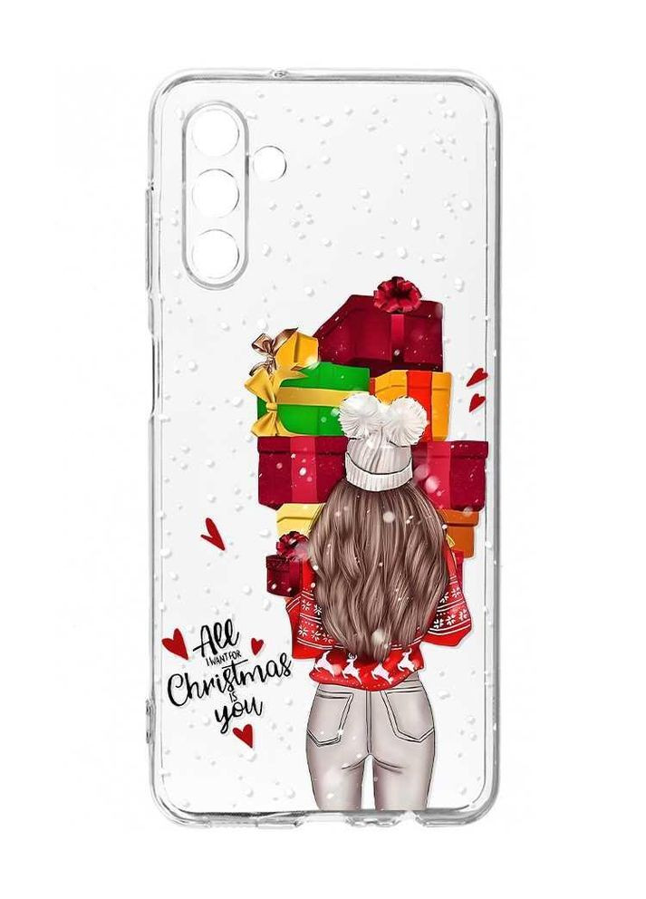 Прозорий чохол на Samsung Galaxy S24 FE Дівчина з подарунками (принт 144) Creative (362967290)