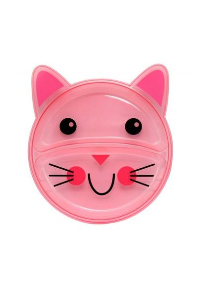 Тарелочка секционная Кот 6000 кот розовый Baby Team (286420469)