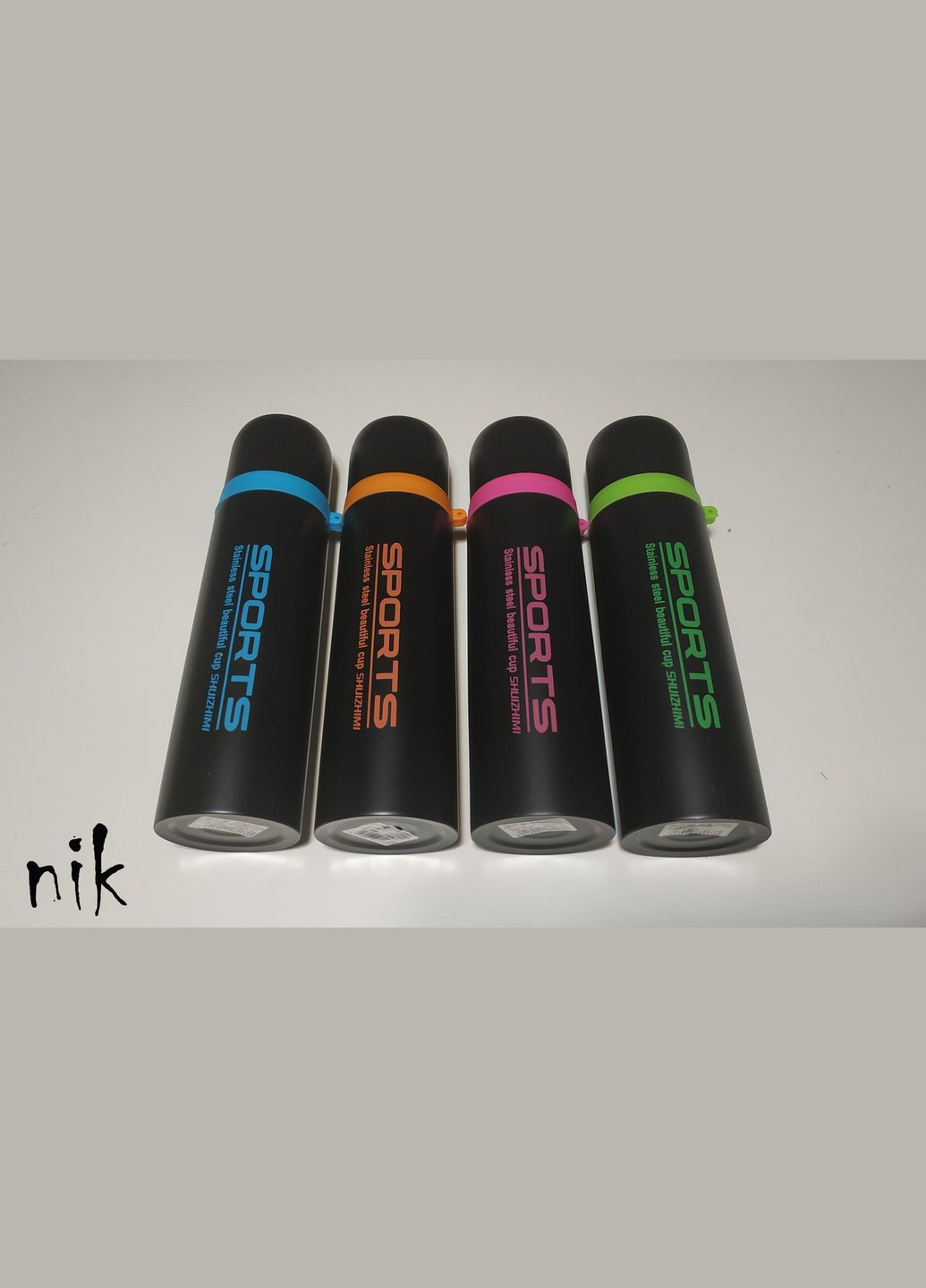 Стилиный термос Sports 500мл з кухлем 4 кольори Рожевий AD (333827528)