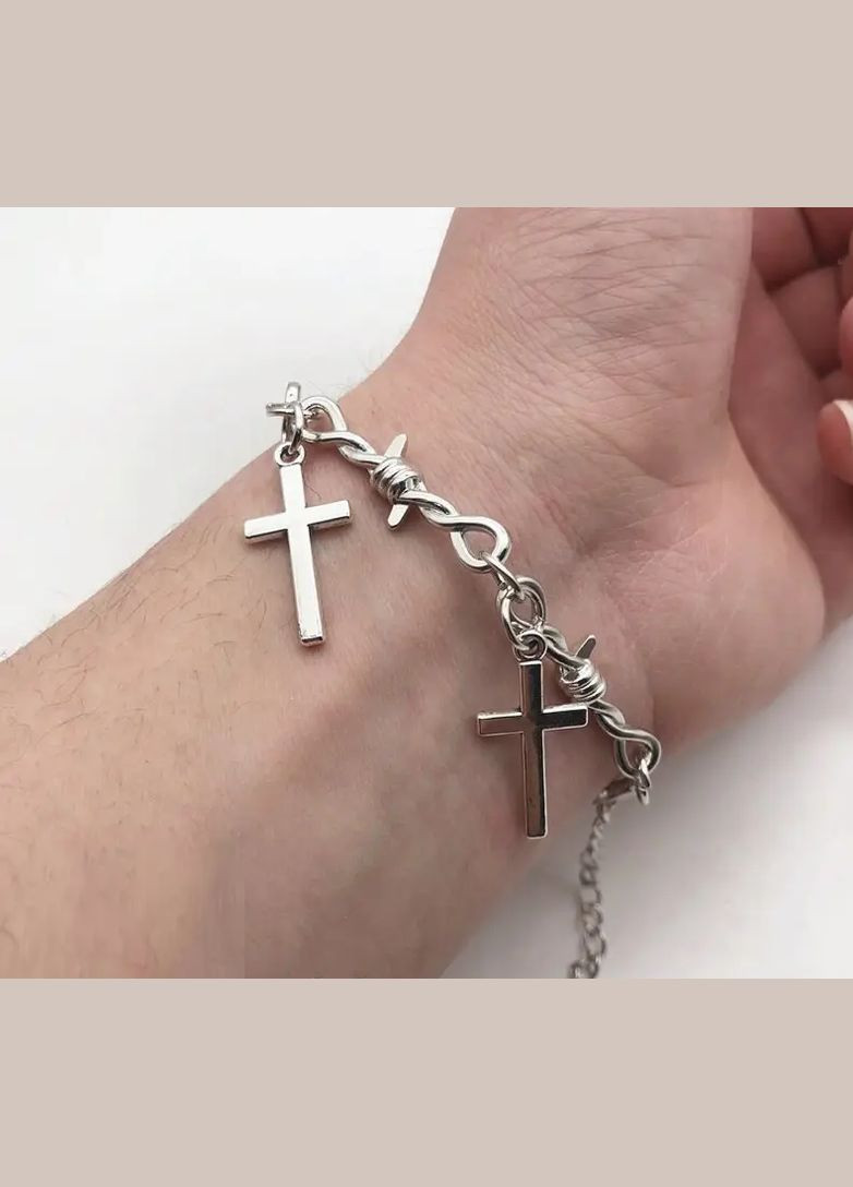 Браслет Cross крест и колючая проволока с маленькой проволокой No Brand (340275835)