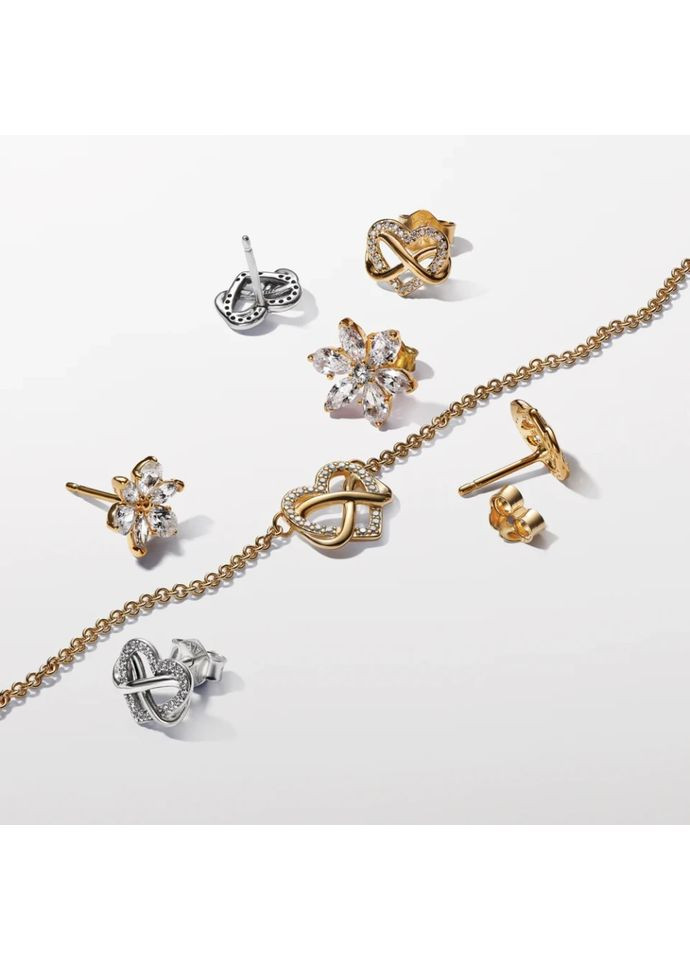 Срібне кольє Пандора "Блискуче серце нескінченності" 362666C01 Kabluchka (355462806)