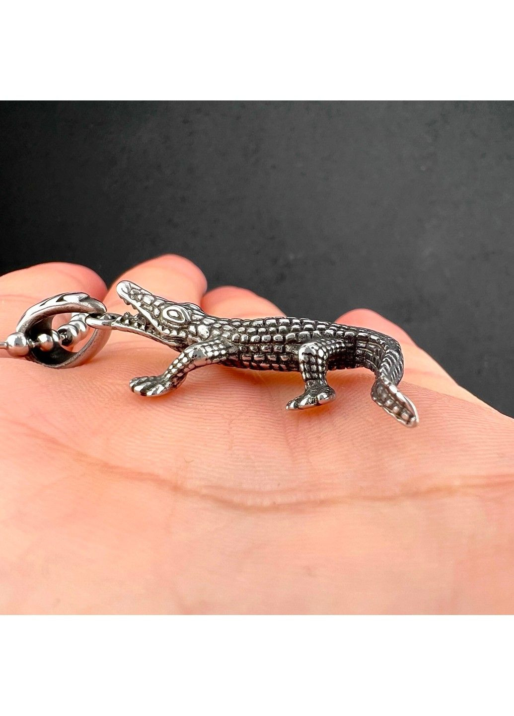 Готичний панк кулон крокодил з нержавіючої медичної сталі PS-125 No Brand (299340297)