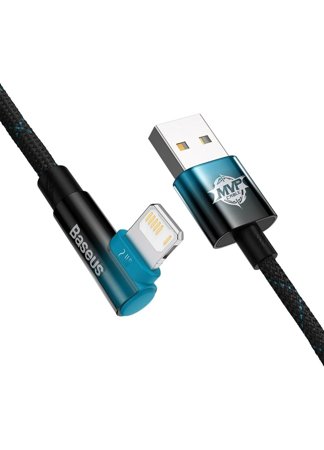 Кабель MVP 2 USB - Lightning (M/M), 2.4A, 2 м Черный/Синий (CAVP000121) Baseus (394763653)