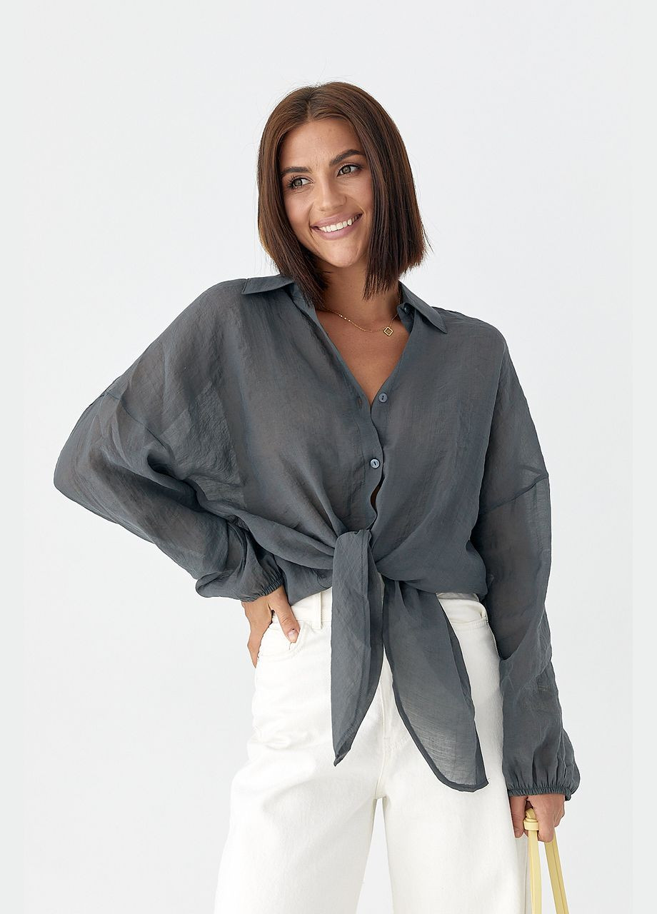 Темно-серая повседневный рубашка Lurex