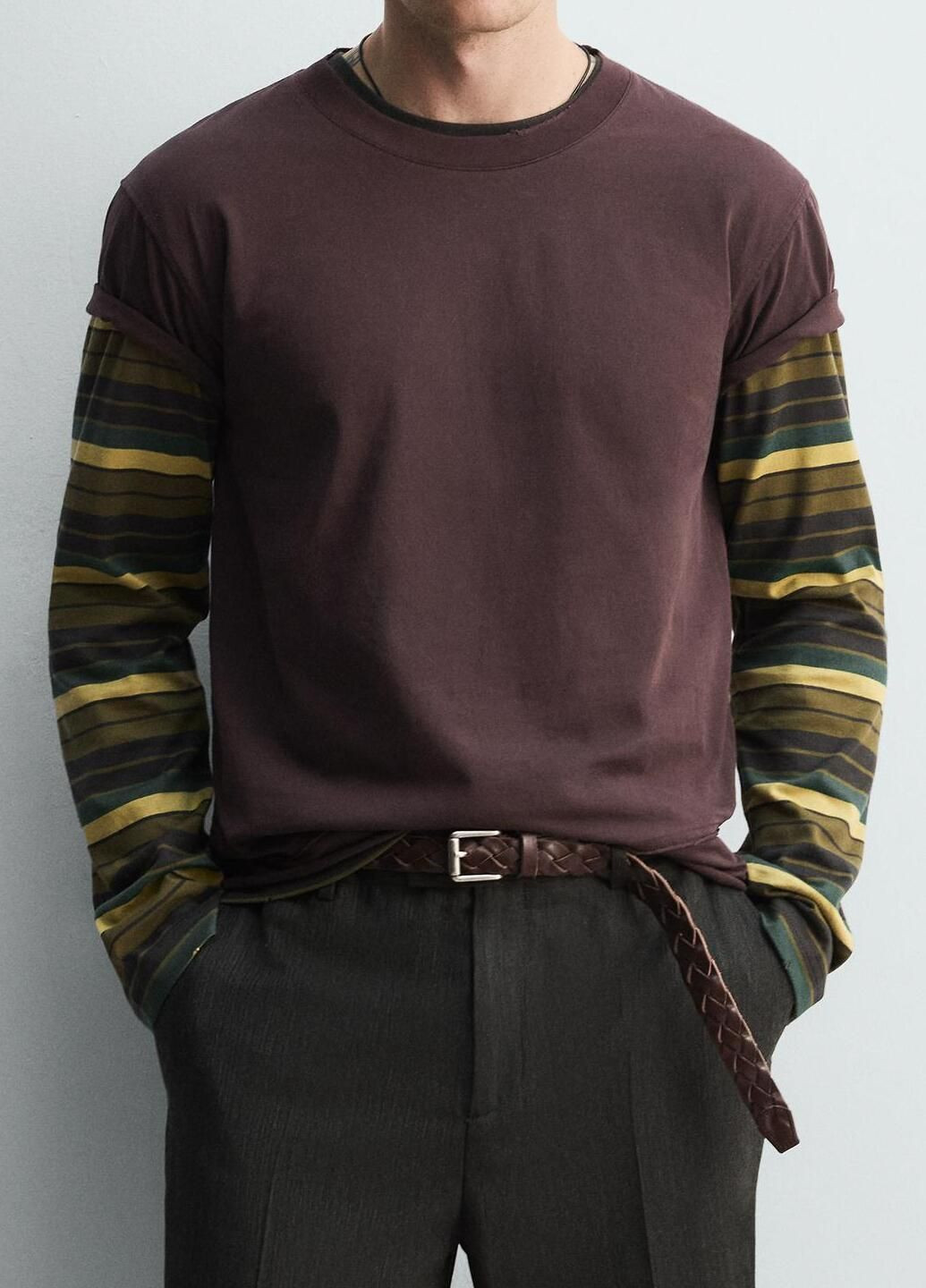 Бордова футболка Zara