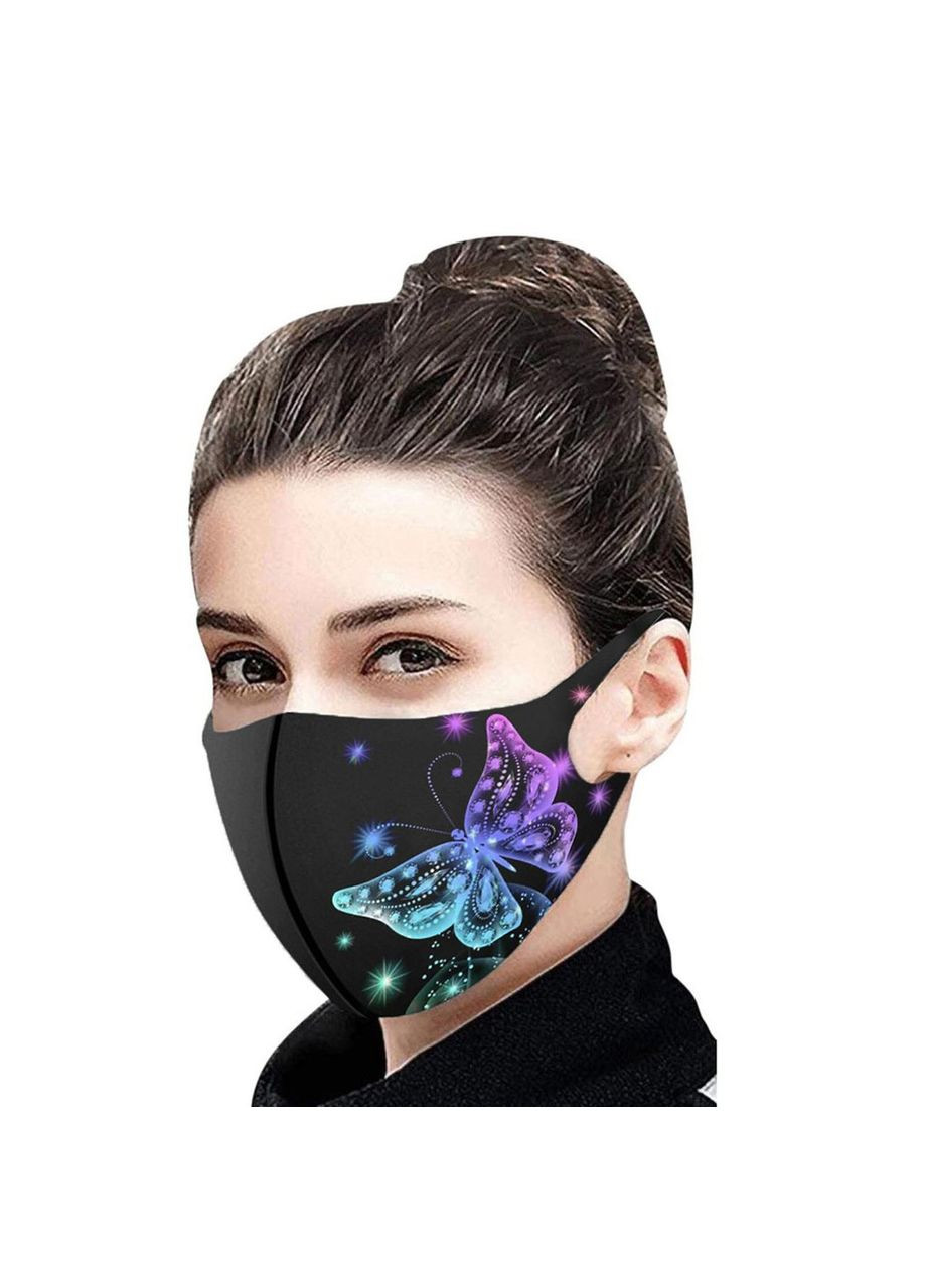 Тканинна маска для обличчя з красивим принтом, що миються, багаторазова маска, легко дихати в ній No Brand (285272302)