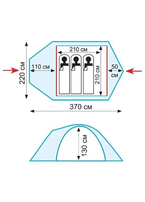 Палатка трехместная Lair 3 (v2) Green (UTRT-039) Tramp (322199903)