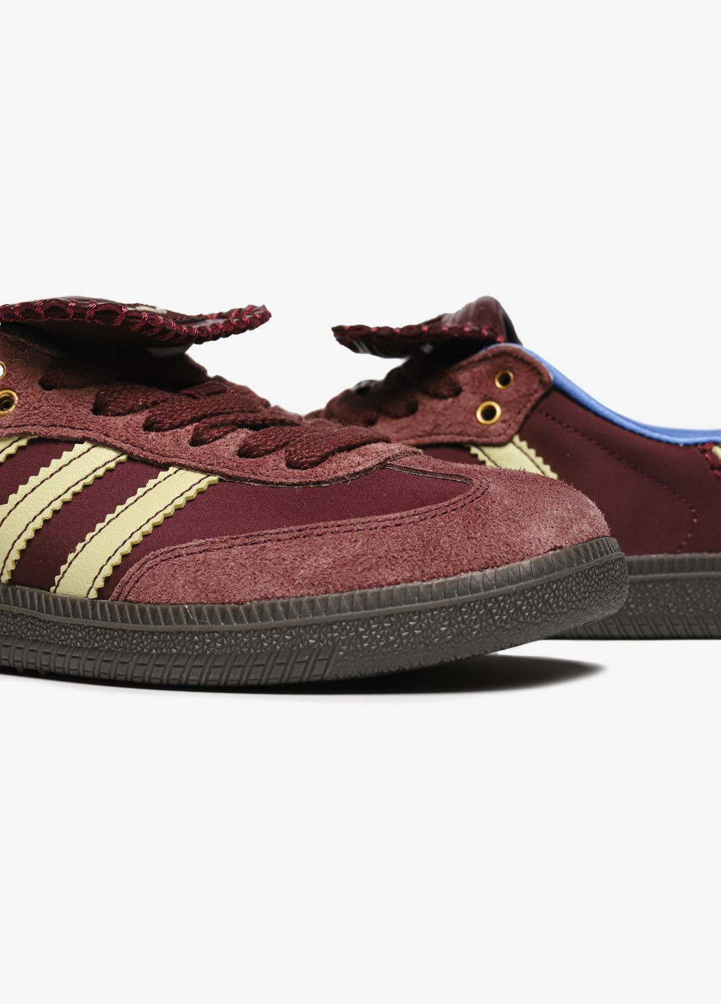 Кроссовки Adidas х Wales & Bones Black Ponny No Brand Samba бордовые демисезоны (326491116)