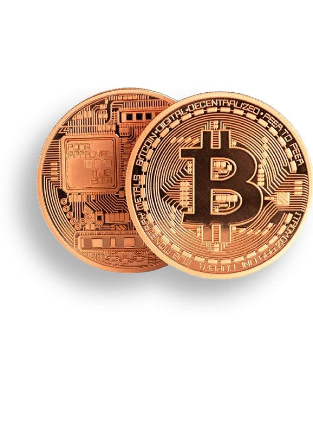 Монета BTC Біткоїн Bitcoin в капсулі bronze Blue Orange (305778026)