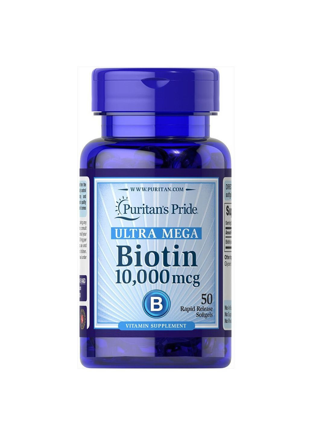 Біотин Biotin 10000mcg - 100caps Puritans Pride (280899457)