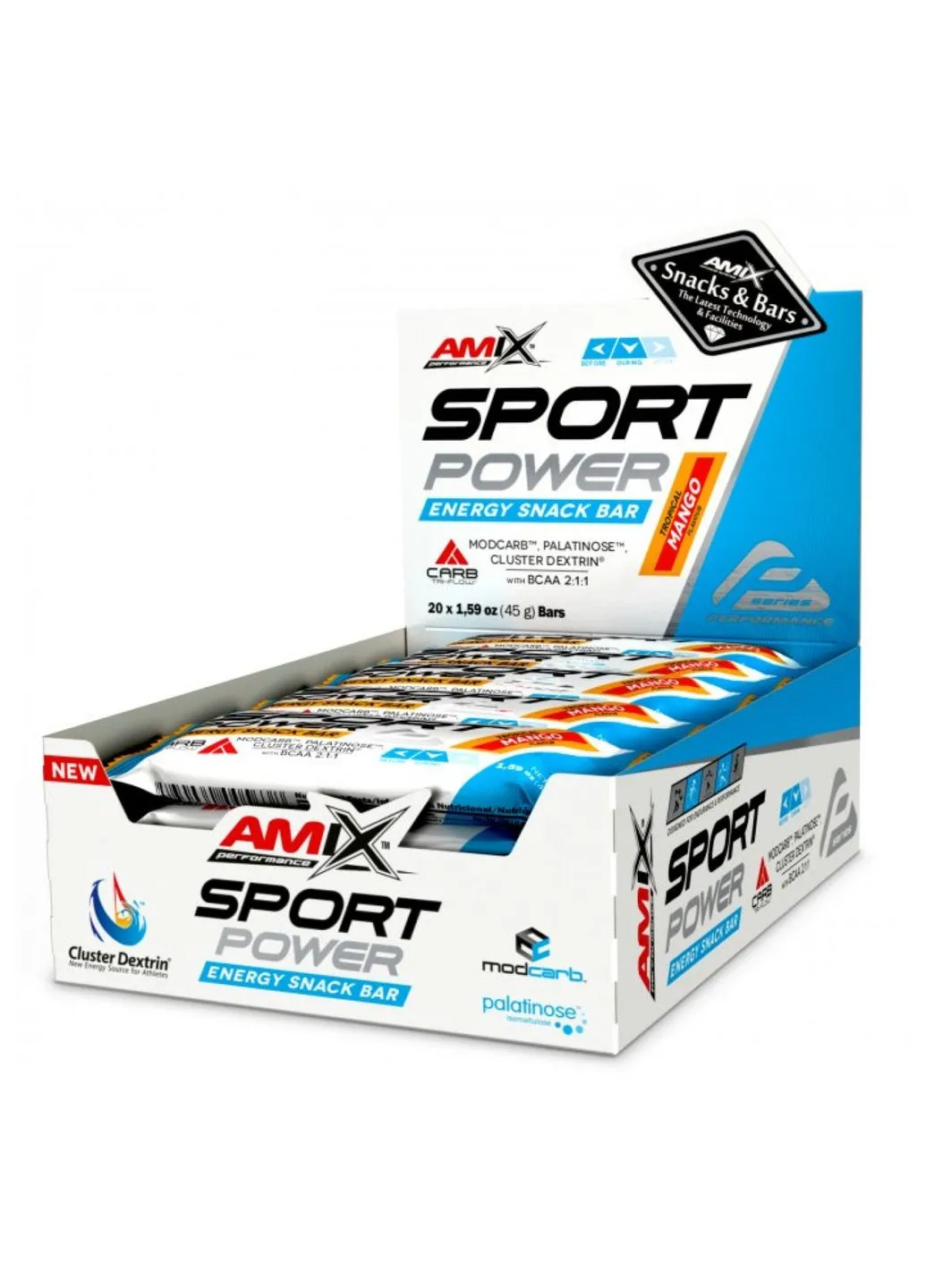 Sport Power Energi Snack Bar - 20x45g Tropical Mango Amix (388134455)