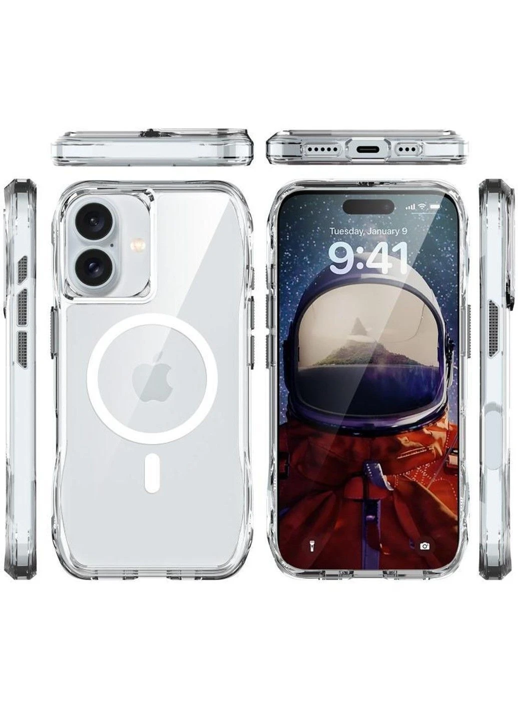 Чехол TPU Space Octagon with MagSafe для Apple iPhone 17 (6.3") Clear No Brand (382768429)